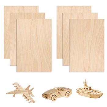30 Pack Balsa Wood Sheets, Unfinished Thin Craft Wood Squares Wood Board  for House Aircraft Ship Boat, Arts and Crafts, DIY Wooden Model Ornaments,  School Projects, 